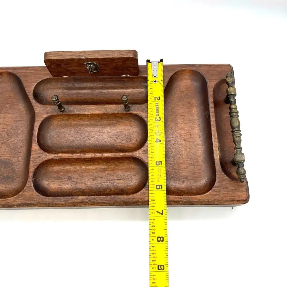 Vintage Mid Century Swank Wooden Valet / Organizer Catchall Tray Made in Japan
